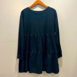 Serra Ladies Size Large Black Tiered Long Sleeve Dress